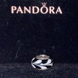 Pandora Black & White Swirl Bead